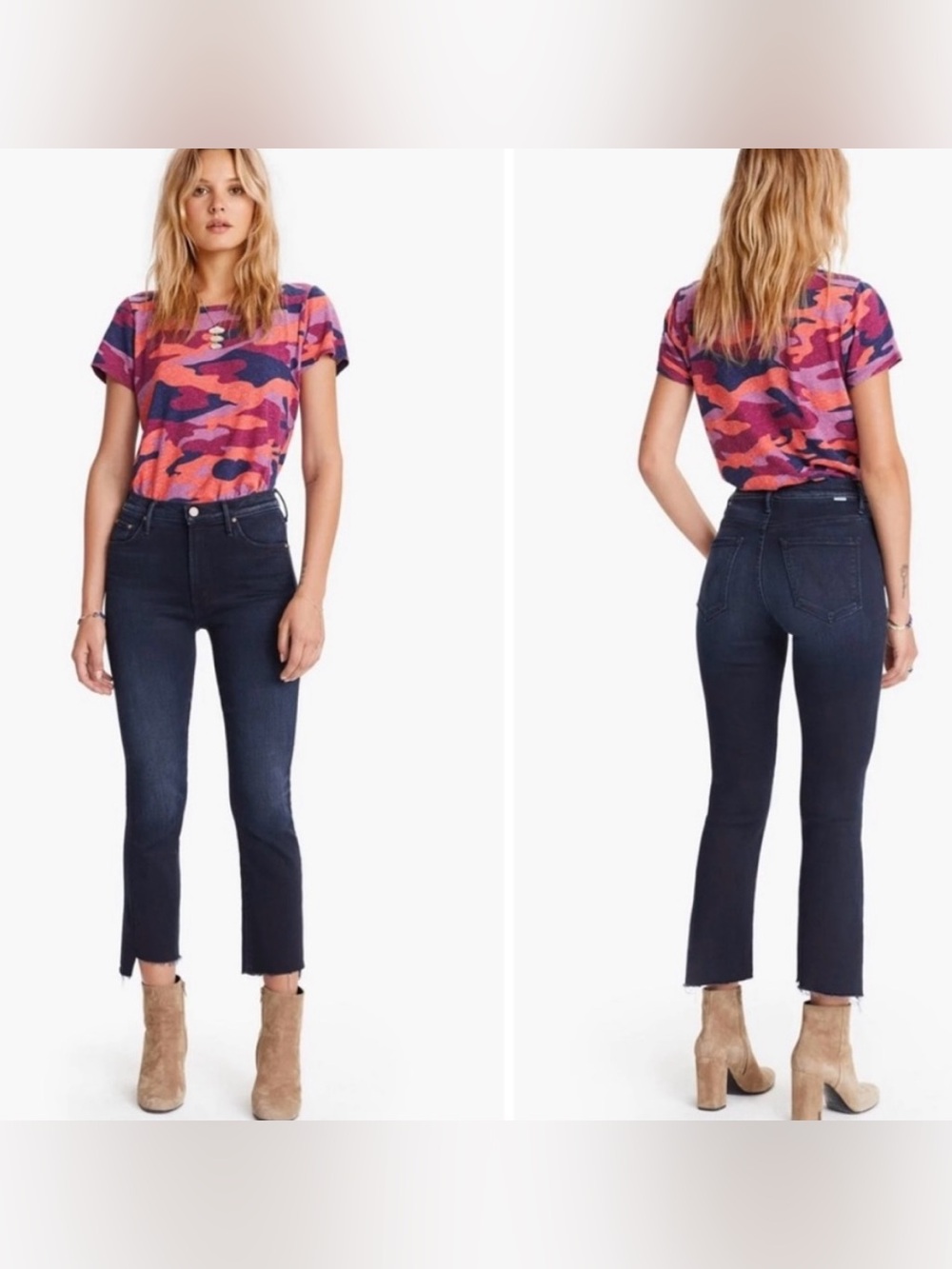 MOTHER the Insider Crop Step Fray Jeans After Party Wash Size 28